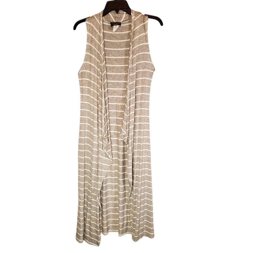 Discreet long striped cardigan size Small
